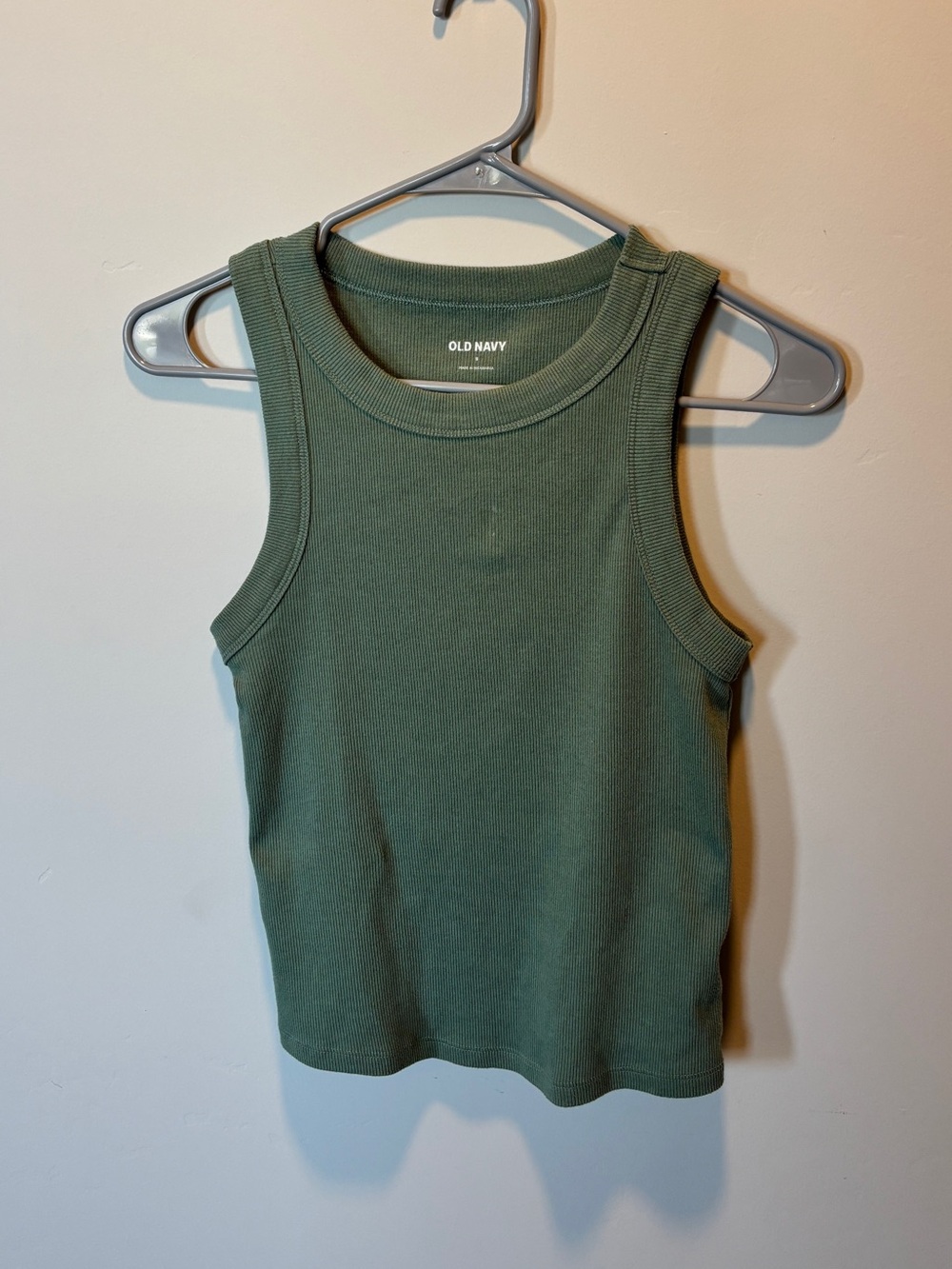 Old Navy Women’s S Green Ribbed Knit Stretch Sleeveless Tank Top